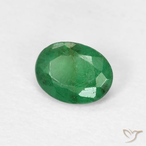 0.31 ct Green Emerald Stone, Natural Emerald in Oval Facet Shape for Sale