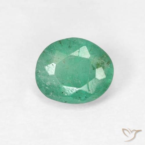 0.38ct Natural Cool Green Emerald, Oval, SI