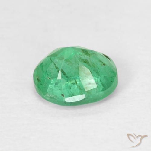 Emerald Gemstone in 5.3 x 4.3 mm Size for Sale, Emerald Stone in Light Shamrock Green Color
