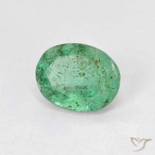 0.38 ct Green Emerald Stone, Natural Emerald in Oval Facet Shape for Sale