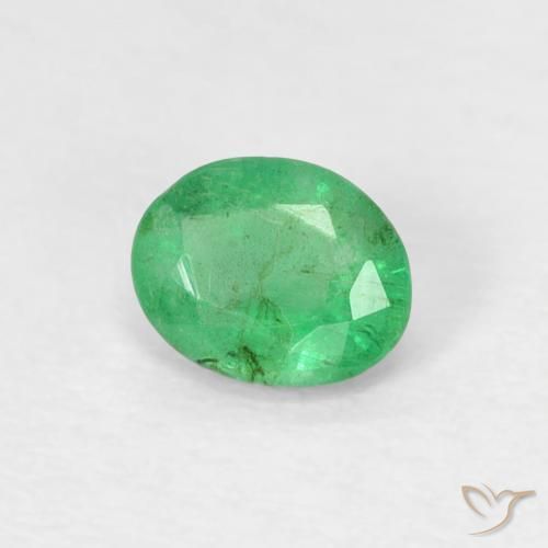 0.31 ct Green Emerald Stone, Natural Emerald in Oval Facet Shape for Sale