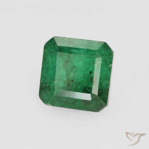 0.47 ct Green Emerald Stone, Natural Emerald in Octagon Step Cut Shape for Sale