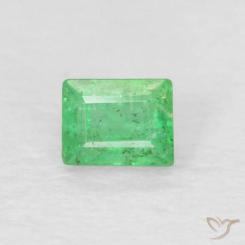 0.20ct Natural Pale Yellowish Green Emerald, Baguette, SI