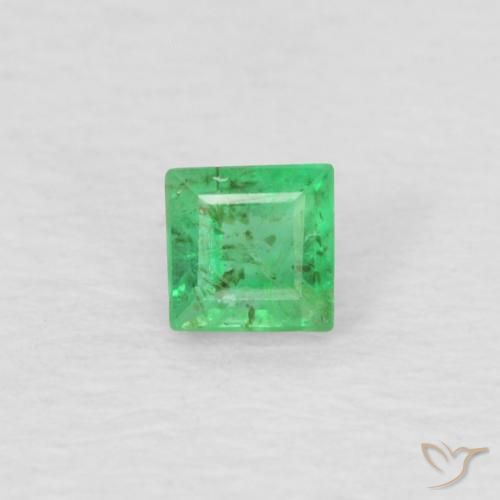 0.13 ct Square Cut Emerald, 2.7 x 2.7 mm From Colombia, Photo A