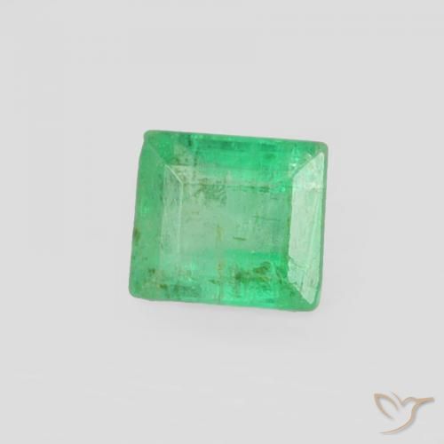 0.19 ct Green Emerald Stone, Natural Emerald in Baguette Facet Shape for Sale