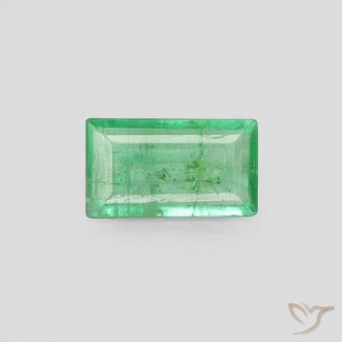Esmeralda talla baguette de 0,21 ct, 5 x 2,9 mm de Colombia, Photo A