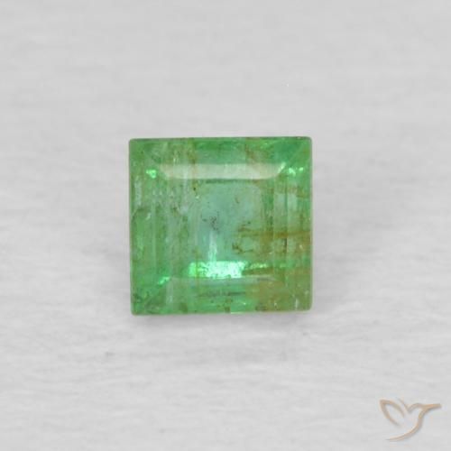 0.15 ct Square Cut Emerald, 3.9 x 2.8 mm From Colombia, Photo A