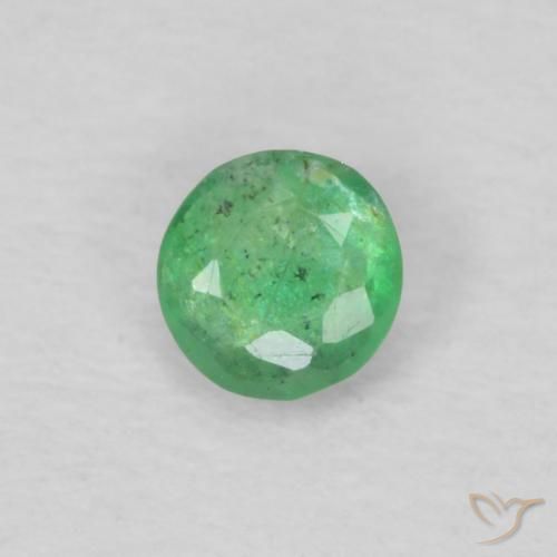 0.12ct Natural Light Green Emerald, Round, VS-SI