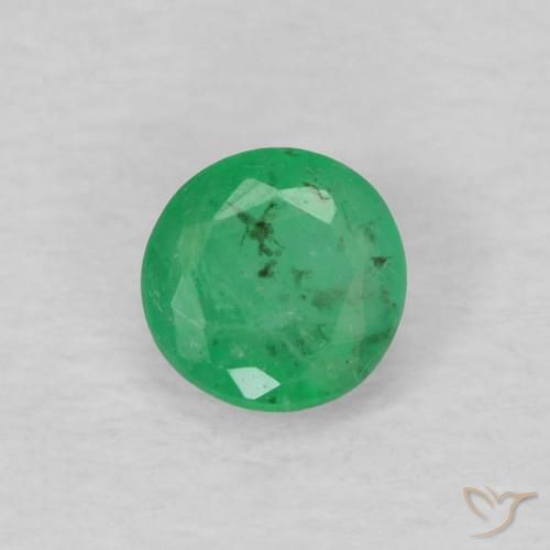 Esmeralda de corte redondo de 0,14 ct, 3,4 mm de Colombia, Photo A