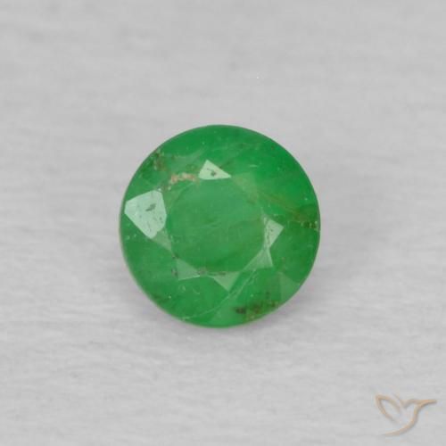 0.13 ct Round Cut Emerald, 3.3 mm From Colombia, Photo A