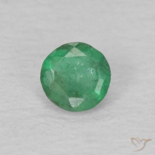 0.13 ct Round Cut Emerald, 3.2 mm From Colombia, Photo A