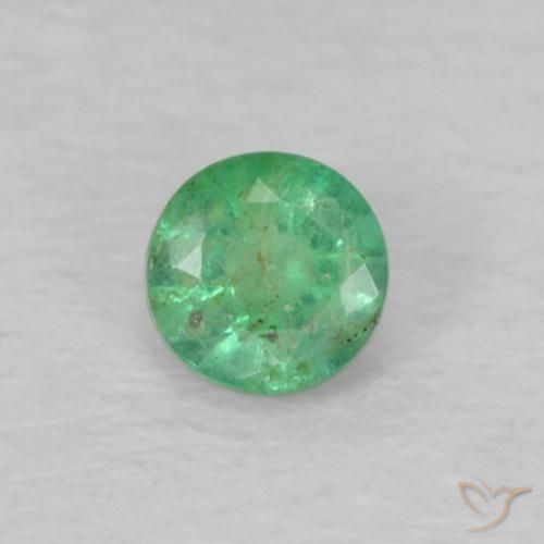 0.15 ct Round Cut Emerald, 3.2 mm From Colombia, Photo A