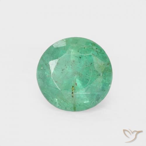 0.25 ct Green Emerald Stone, Natural Emerald in Round Facet Shape for Sale