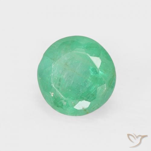 0.30 ct Green Emerald Stone, Natural Emerald in Round Facet Shape for Sale