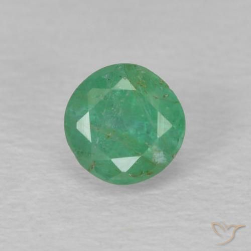 0.3 ct Round Cut Emerald, 4 mm From Colombia, Photo A