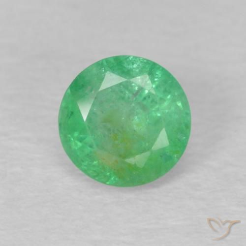 0.3 ct Round Cut Emerald, 4.3 mm From Colombia, Photo A