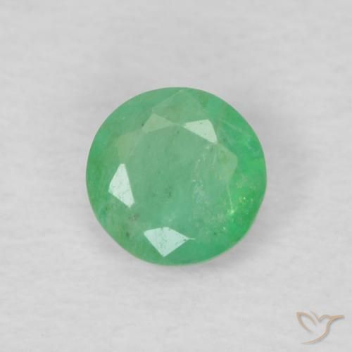 0.11 ct Round Cut Emerald, 3.3 mm From Colombia, Photo A