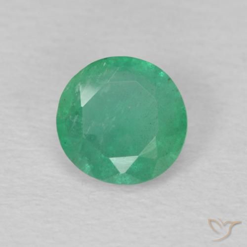 0.45 ct Round Cut Emerald, 5.3 mm From Colombia, Photo A
