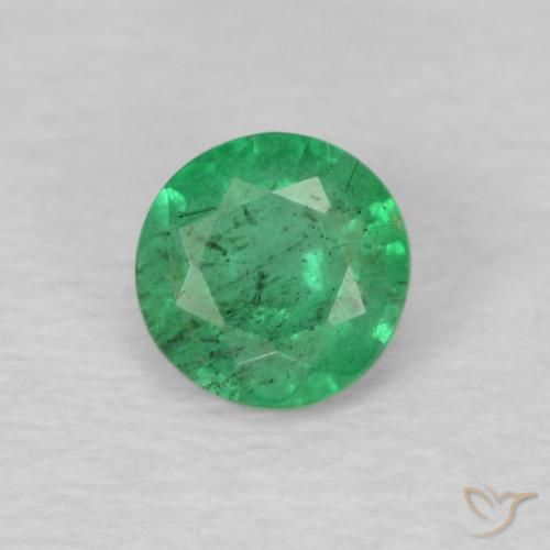 0.23 ct Round Cut Emerald, 4 mm From Colombia, Photo A
