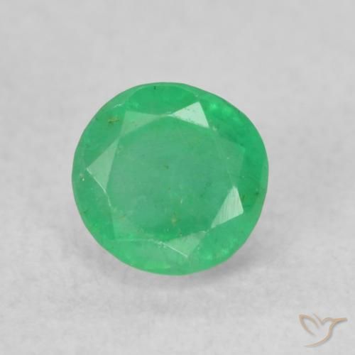 0.3 ct Round Cut Emerald, 4 mm From Colombia, Photo A