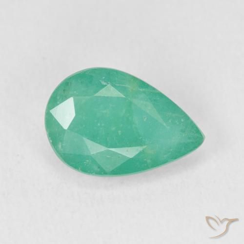 2.48 ct Green Emerald Stone, Natural Emerald in Pear Facet Shape for Sale