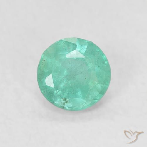 0.15ct Natural Cool Emerald Green Emerald, Round, SI