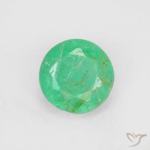 0.16ct Natural Blue Green Emerald, Round, SI