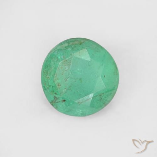 0.16 ct Green Emerald Stone, Natural Emerald in Round Facet Shape for Sale