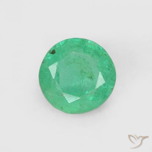 0.18ct Natural Cool Green Emerald, Round, SI, Photo A