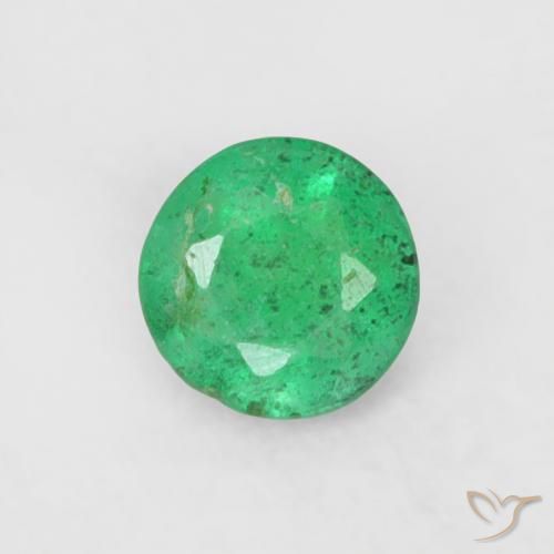 0.16ct Natural Brilliant Green Emerald, Round, SI