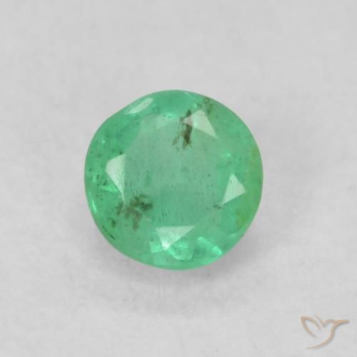 0.20ct Natural Bright Green Emerald, Round, SI, Photo A