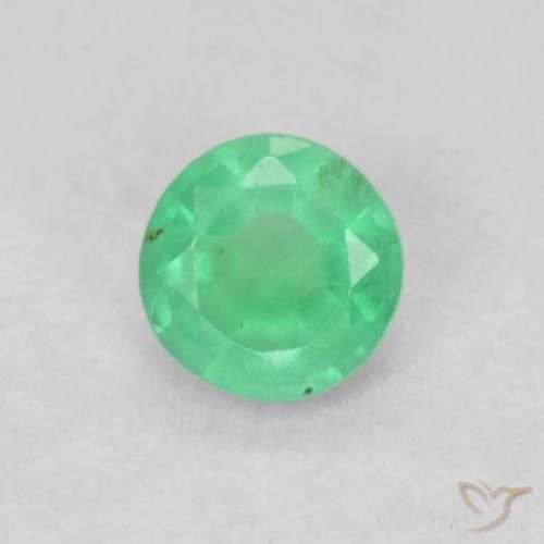 0.17ct Natural Intense Green Emerald, Round, SI