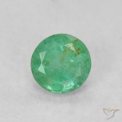 0.16ct Natural Jade Green Emerald, Round, SI