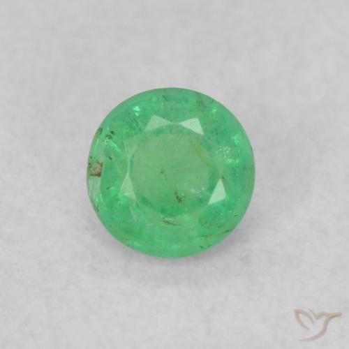 0.16ct Natural Light Green Emerald, Round, SI, Photo A