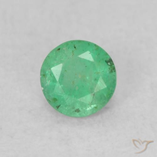 0.17ct Natural Intense Green Emerald, Round, SI