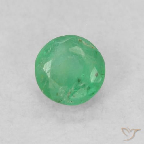 0.19ct Natural Electric Green Emerald, Round, SI