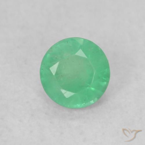 0.17ct Natural Medium Green Emerald, Round, SI