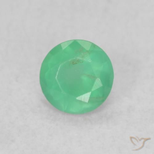 0.15ct Natural Light Shamrock Green Emerald, Round, SI