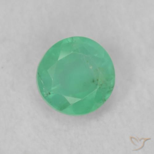 0.18ct Natural Deep Fern Green Emerald, Round, SI