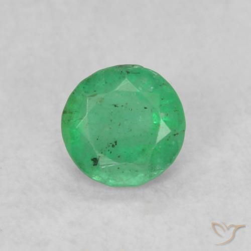 0.16ct Natural Yellowish Green Emerald, Round, SI