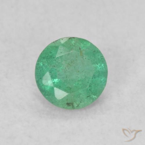 0.14ct Natural Medium Green Emerald, Round, SI