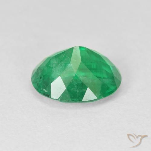 Emerald Gemstone in 9.7 x 8.3 mm Size for Sale, Emerald Stone in Intense Green Color
