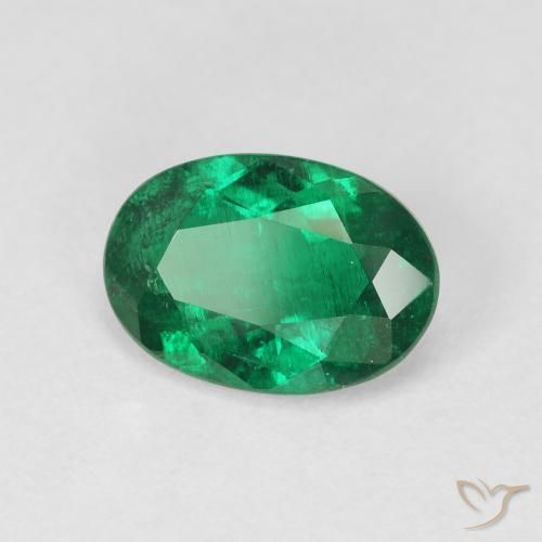 1.86 ct Green Emerald Stone, Natural Emerald in Oval Facet Shape for Sale