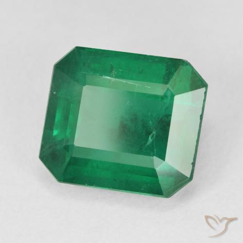 5.91 ct Green Emerald Stone, Natural Emerald in Octagon Step Cut Shape for Sale