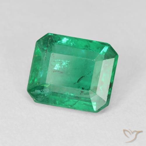 2.46 ct Green Emerald Stone, Natural Emerald in Octagon Step Cut Shape for Sale