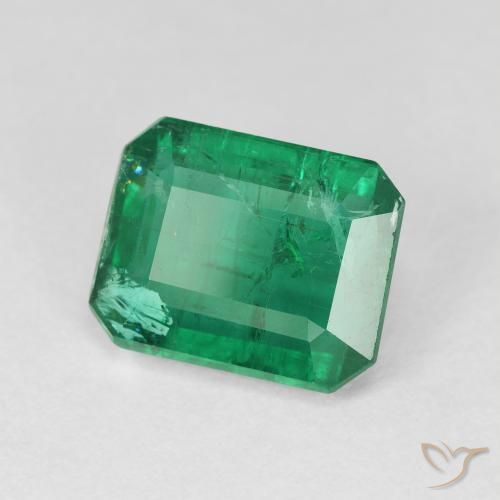 4.49 ct Green Emerald Stone, Natural Emerald in Octagon Step Cut Shape for Sale