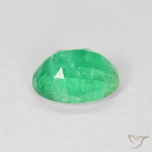 Emerald Gemstone in 8.2 x 6.3 mm Size for Sale, Emerald Stone in Yellowish Green Color
