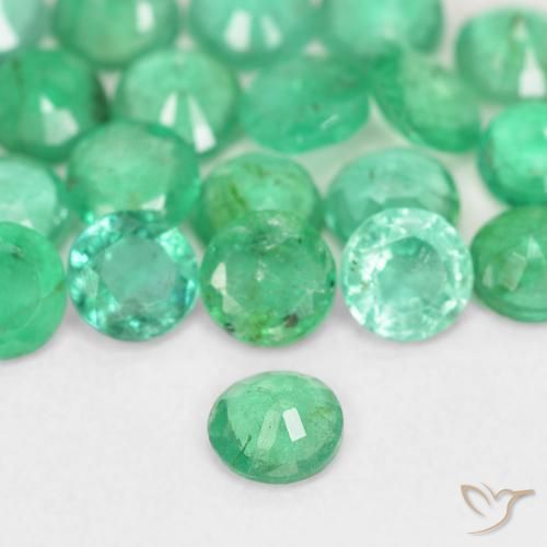 Emerald Gemstones in 3.3 mm Size for Sale, Emerald Stones in Cool Green Color