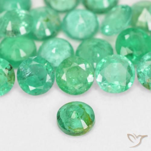 Emerald Gemstones in 3.4 mm Size for Sale, Emerald Stones in Cool Green Color