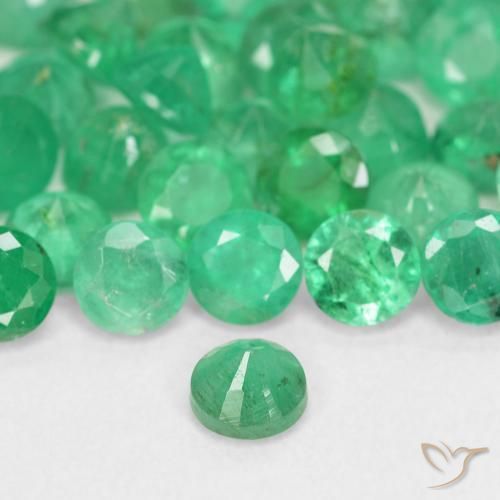 Emerald Gemstones in 3.5 mm (calibrated) Size for Sale, Emerald Stones in Electric Green Color